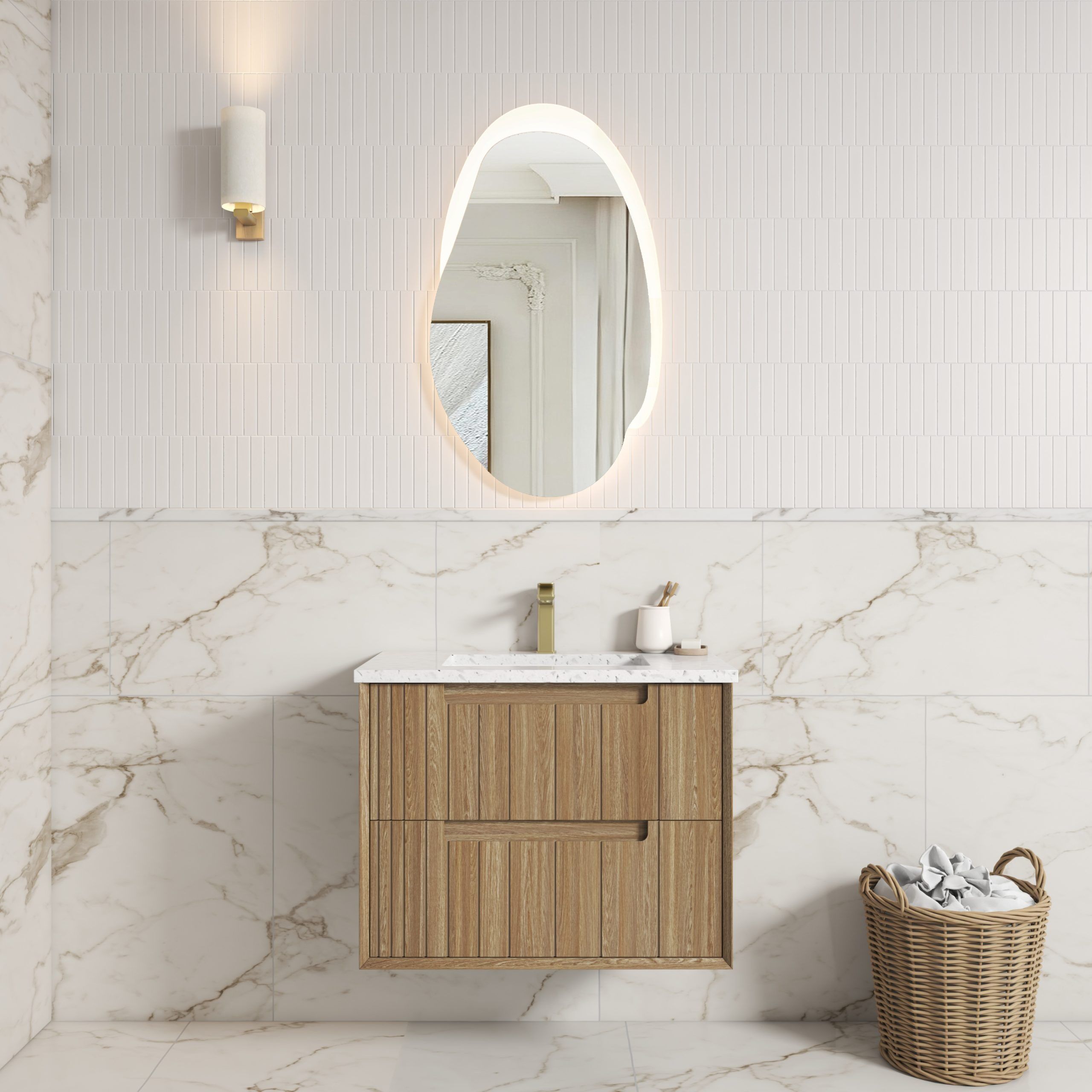 Aulic Voulari Framed Wall Hung 750mm | QA Bathrooms