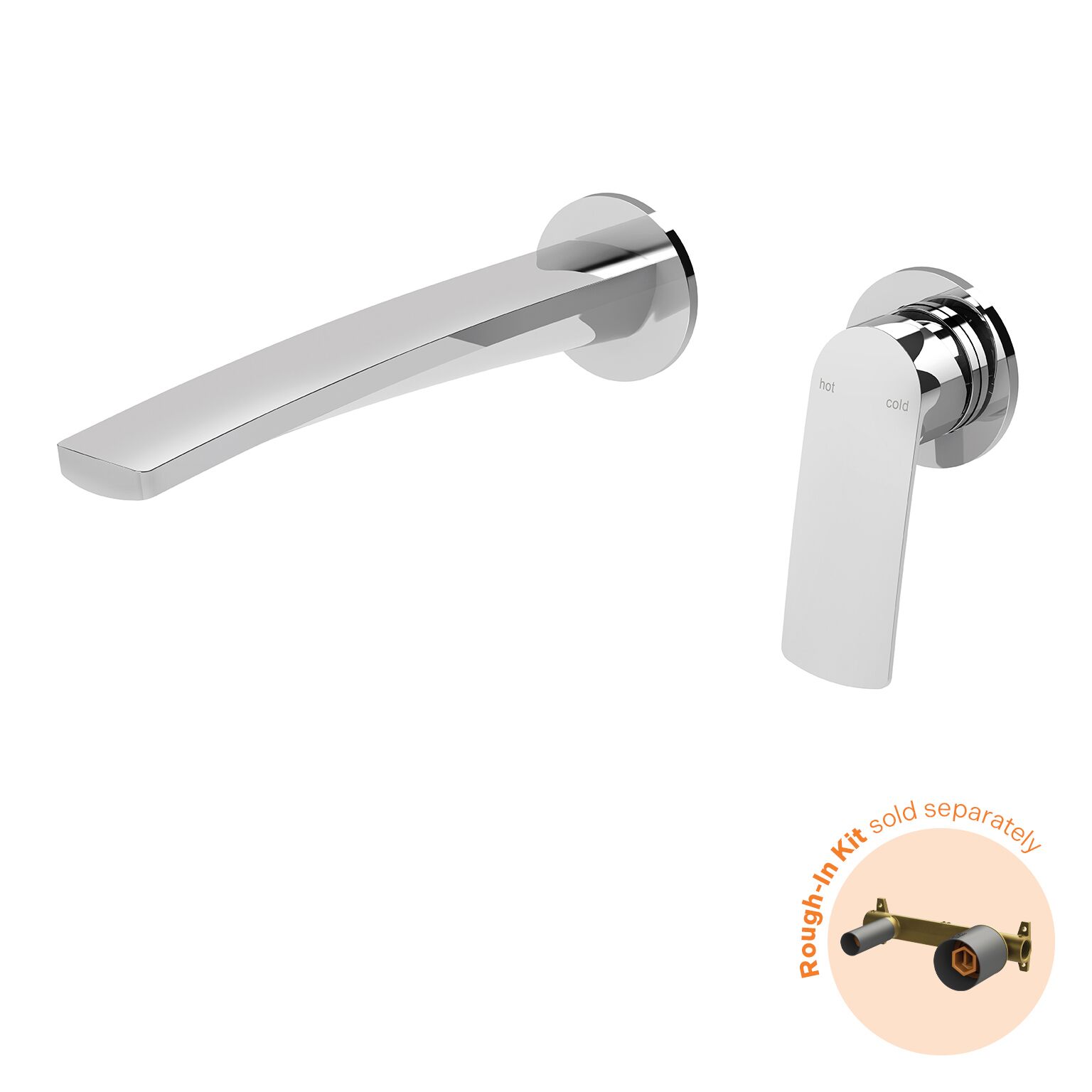 Phoenix Mekko SwitchMix Wall Basin / Bath Mixer Set Round Plates Fit-Off Kit Chrome | QA Bathrooms