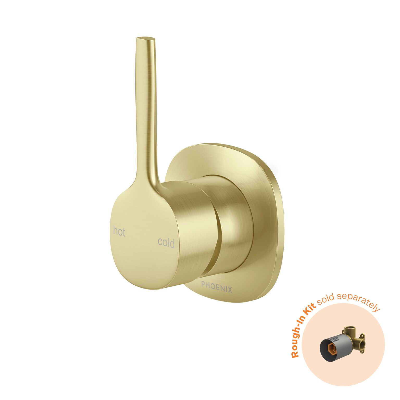 Phoenix Vask SwitchMix Shower / Wall Mixer Pin Up Fit-Off Kit Brushed Gold | QA Bathrooms