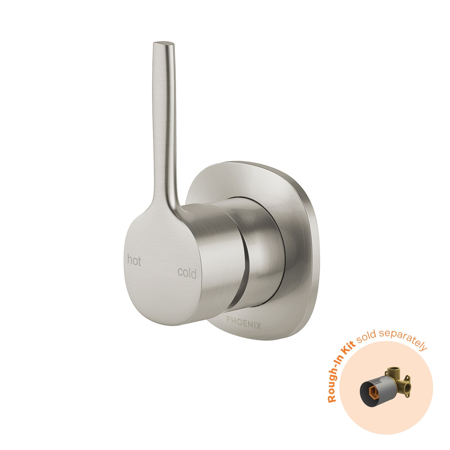 Phoenix Vask SwitchMix Shower / Wall Mixer Pin Up Fit-Off Kit Brushed Nickel | QA Bathrooms