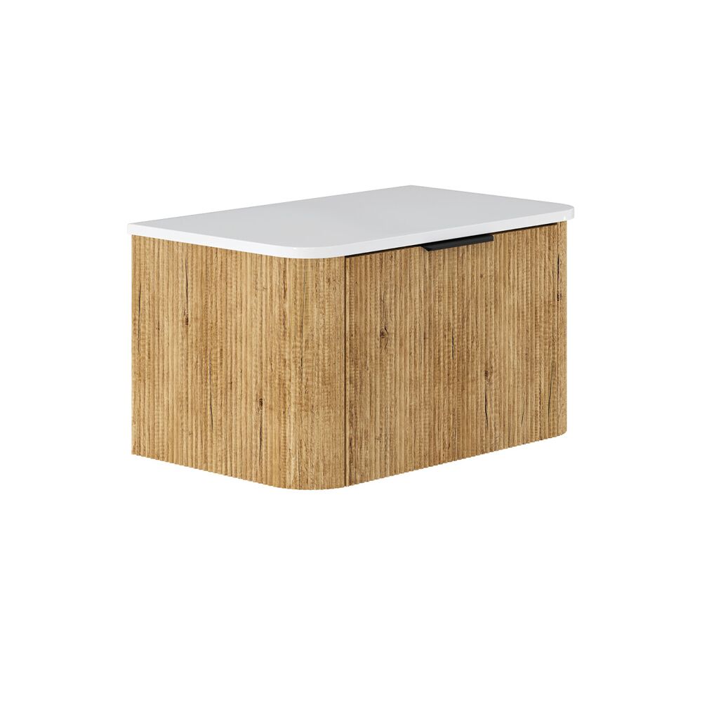 Fienza Minka Curved Scandi Oak Wall-Hung Cabinet 750mm | QA Bathrooms