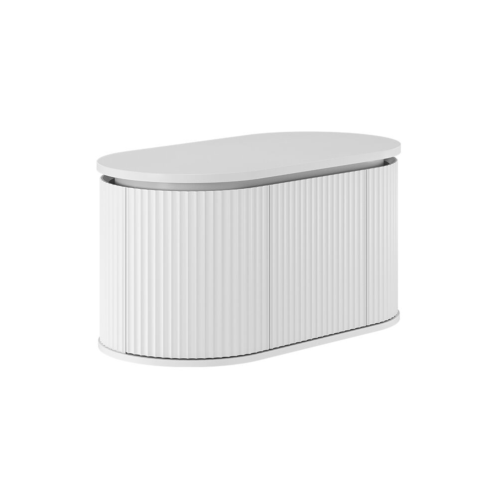 Fienza Empire Pill Satin White Wall-Hung Cabinet 900mm | QA Bathrooms