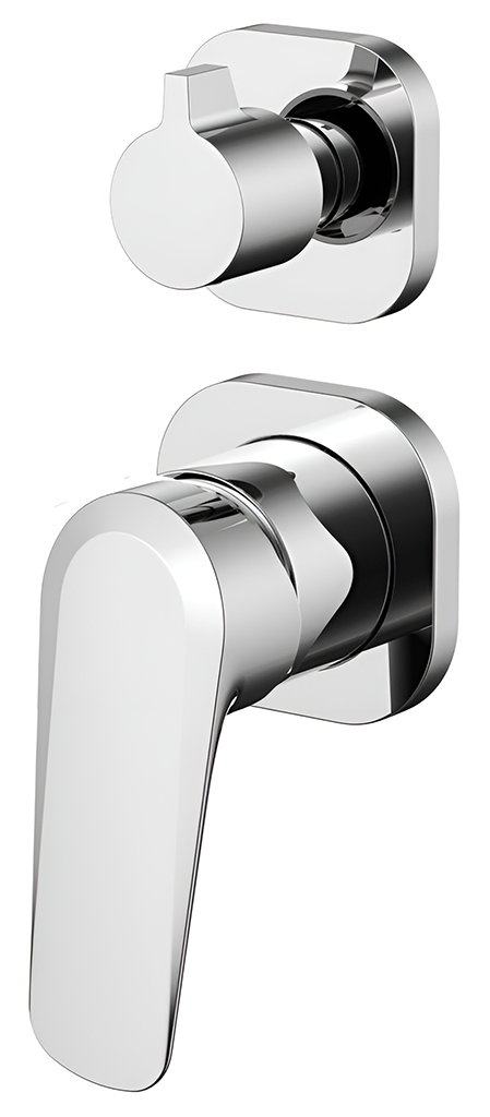 Millennium Glama Diverter Trim Kit Square Plates Chrome | QA Bathrooms