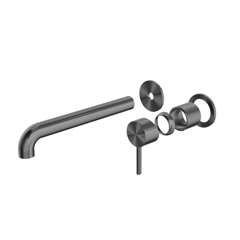 Nero Zen SS316L Wall Basin/Bath Mixer Separate Back Plate 185/230mm Spout Trim Kits Only Graphite | QA Bathrooms