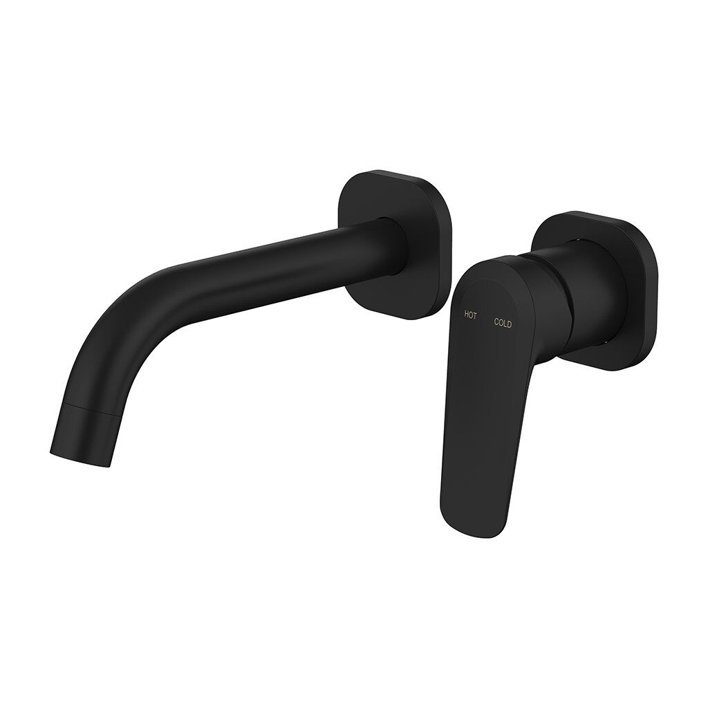 Millennium Glama Wall Basin Mixer Trim Kit Square Plates Matte Black | QA Bathrooms