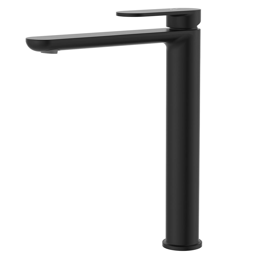 Fienza Empire Slim Tall Basin Mixer, Cold Start in Matte Black